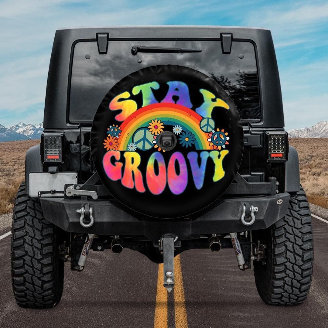 Buy Stay Groovy Spare Tire Cover Tie Dye Hippie Spare Wheel Cover