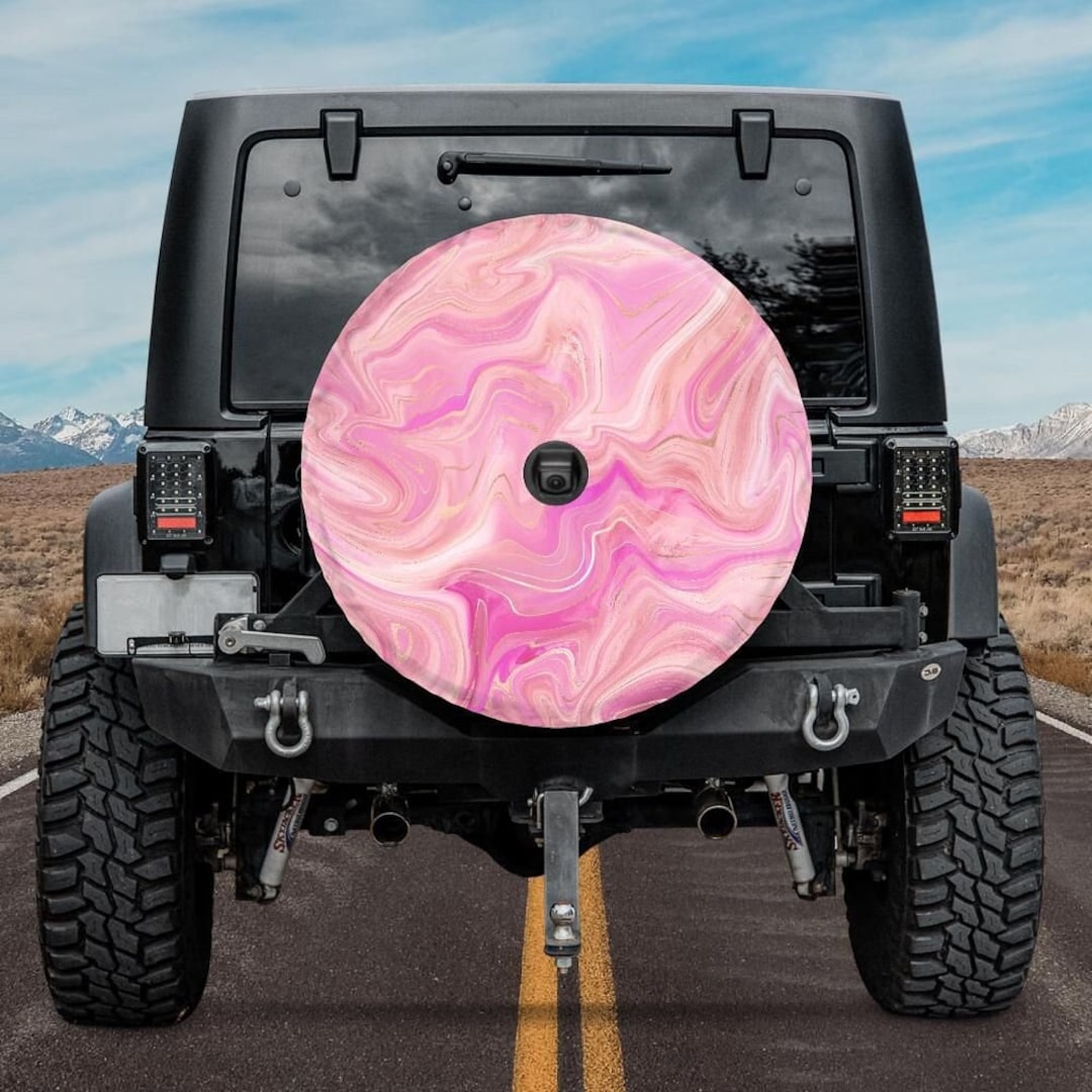 Pink Spare Tire Cover Pink Marble Tire Cover Pink Agate Tire Etsy