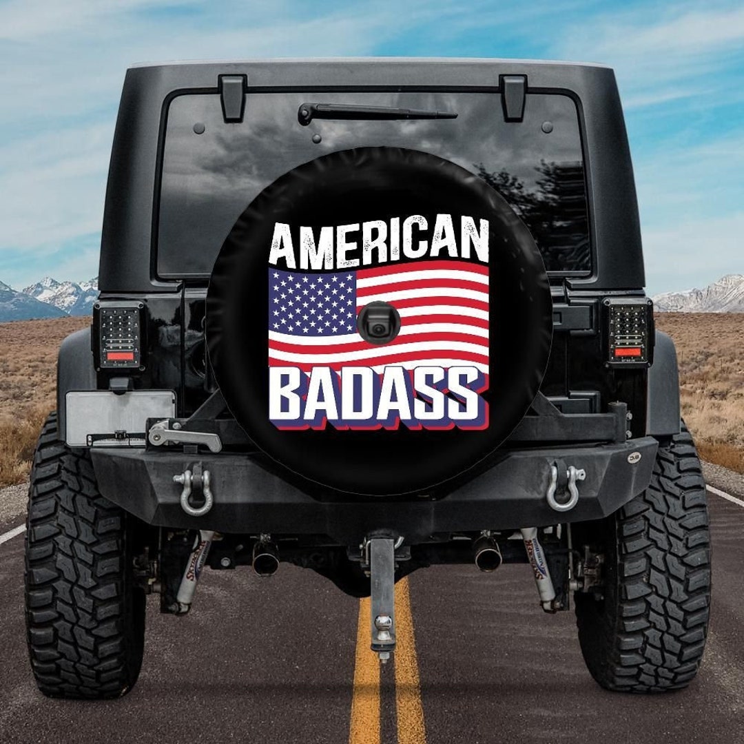 Spare Tire Cover American Badass Tire Cover Backup Camera Etsy
