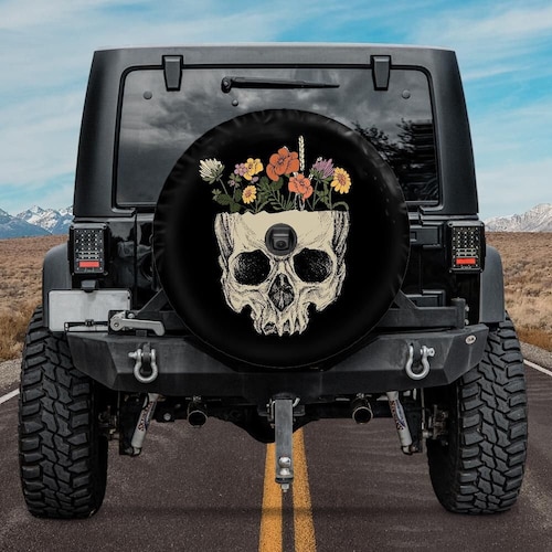 Spare Tire Cover for Jeep Messy Bun Skull Tire Cover Backup - Etsy