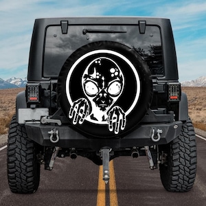 Spare Tire Cover, Alien Spare Tire Cover,  Tire Cover UFO, Car accessories,  Accessories Aliens