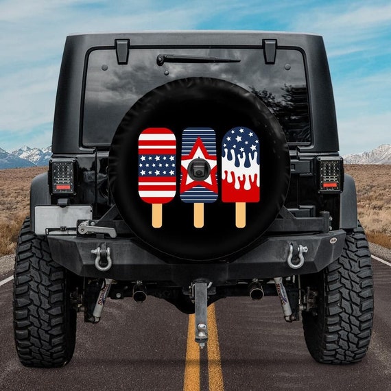 Red White Blue Spare Tire Cover Popsicles Tire Cover Backup