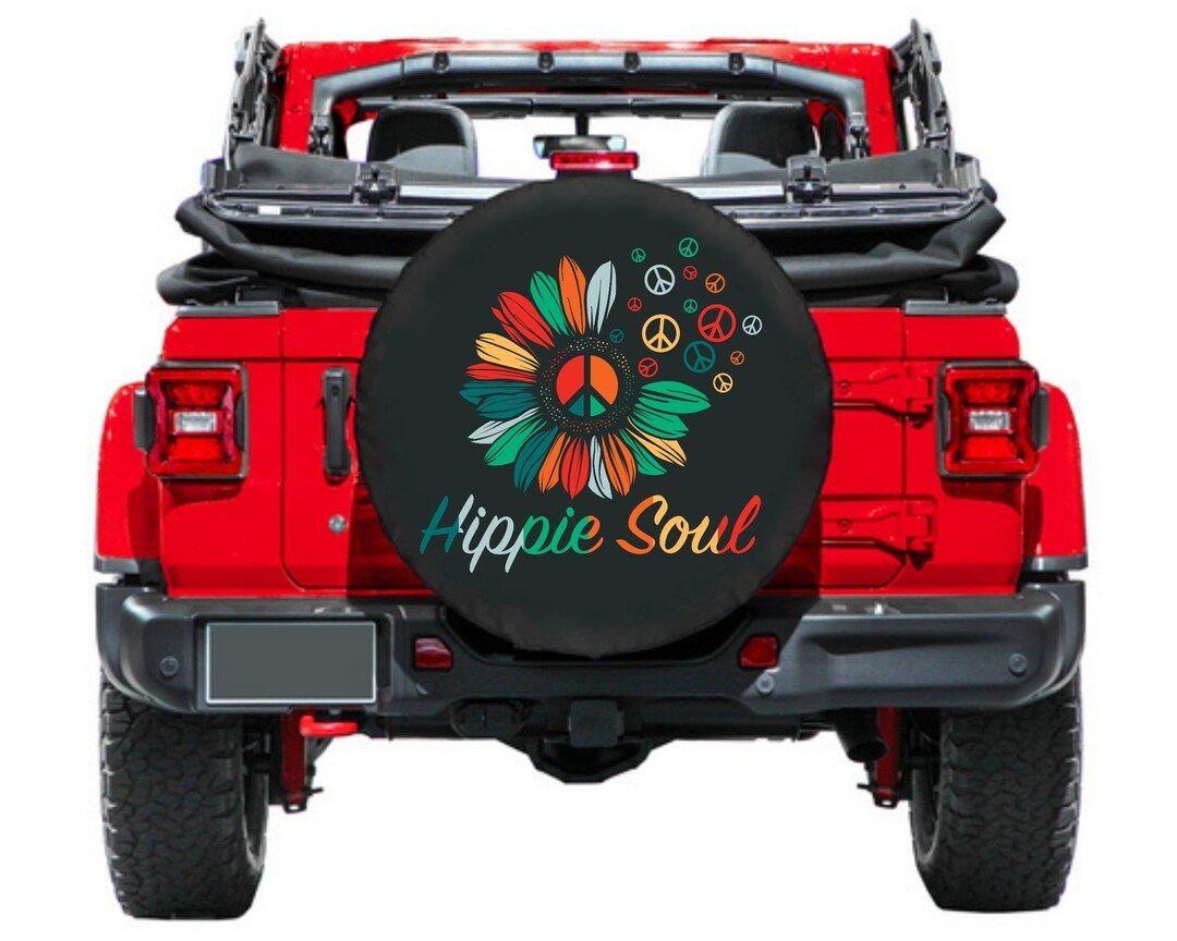 Spare Tire Cover With Hippie Soul Sunflower Design, Sunflower Spare