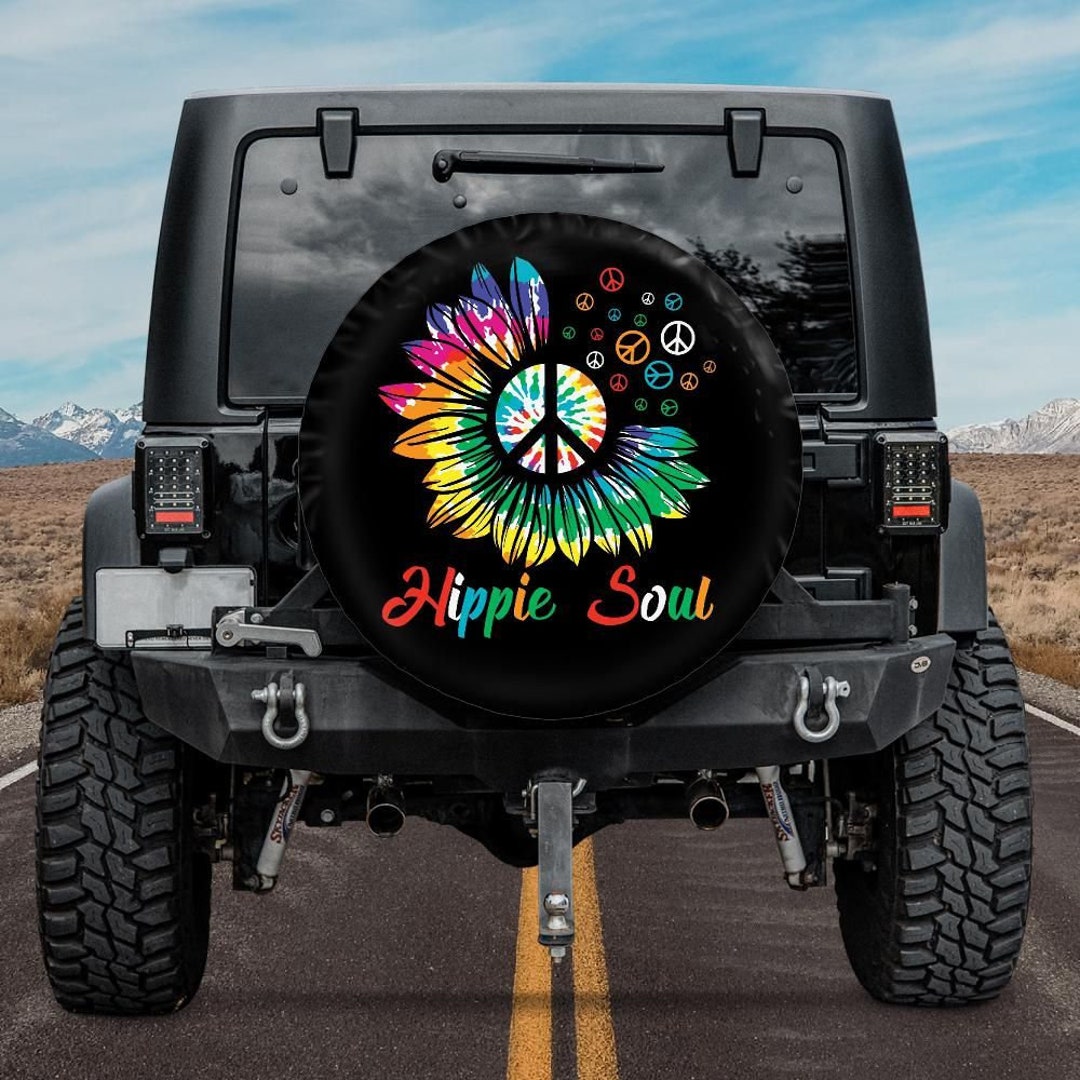 Spare Tire Cover With Hippie Soul Sunflower Design Hippie Etsy Canada