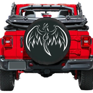 Dragon Spare Tire Cover, Dragon Car Accessory,  Tire Cover, Goth Car accessories,  Accessories