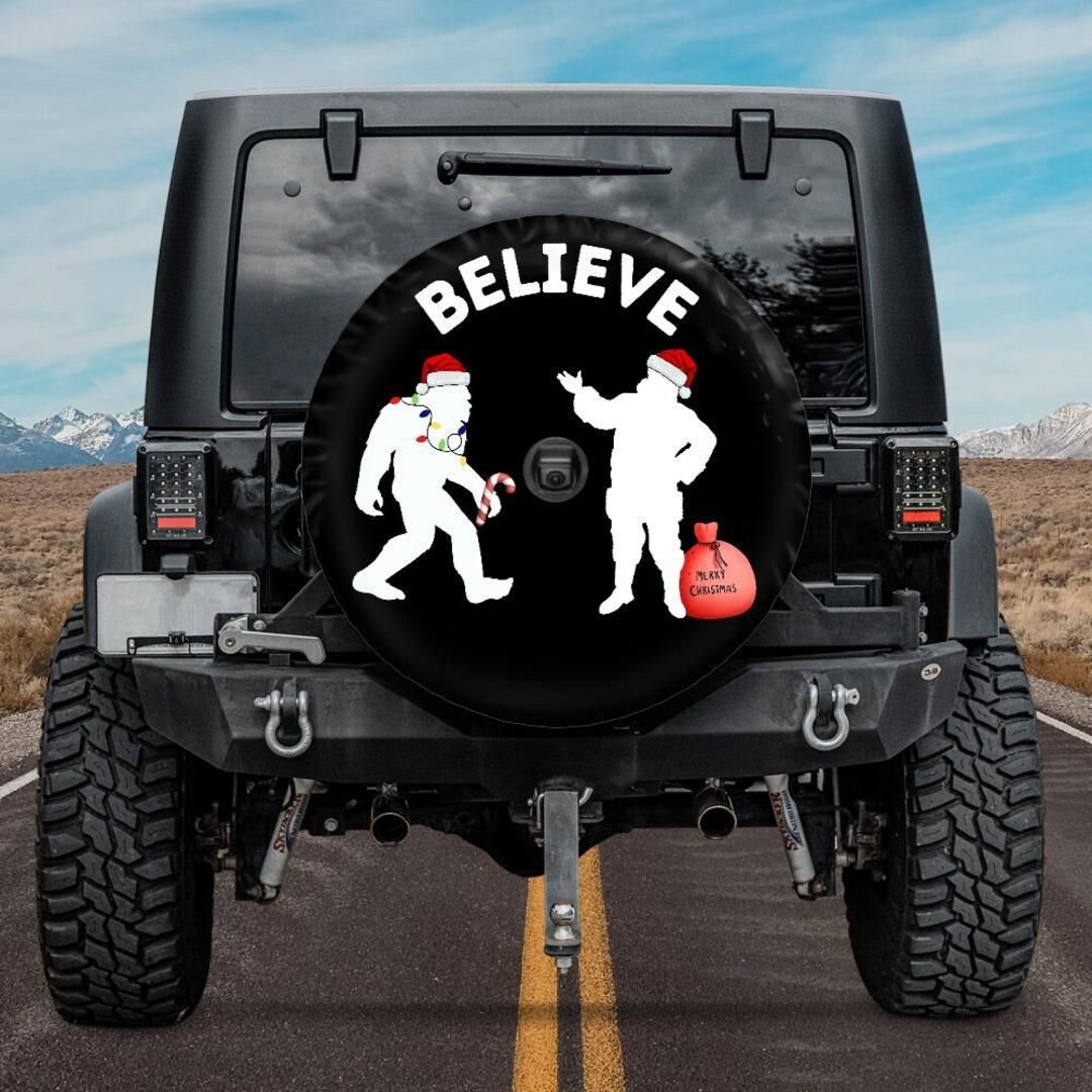 Spare Tire Cover With Bigfoot and Santa Christmas Spare Tire Etsy Canada