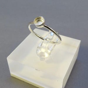 Silver Plain Ring For 4mm Cabochon Or Resin