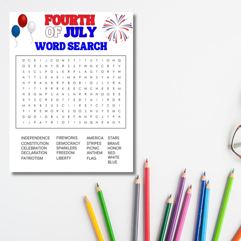Fourth of July Printable Word Search Family Games | Printable Kids ...