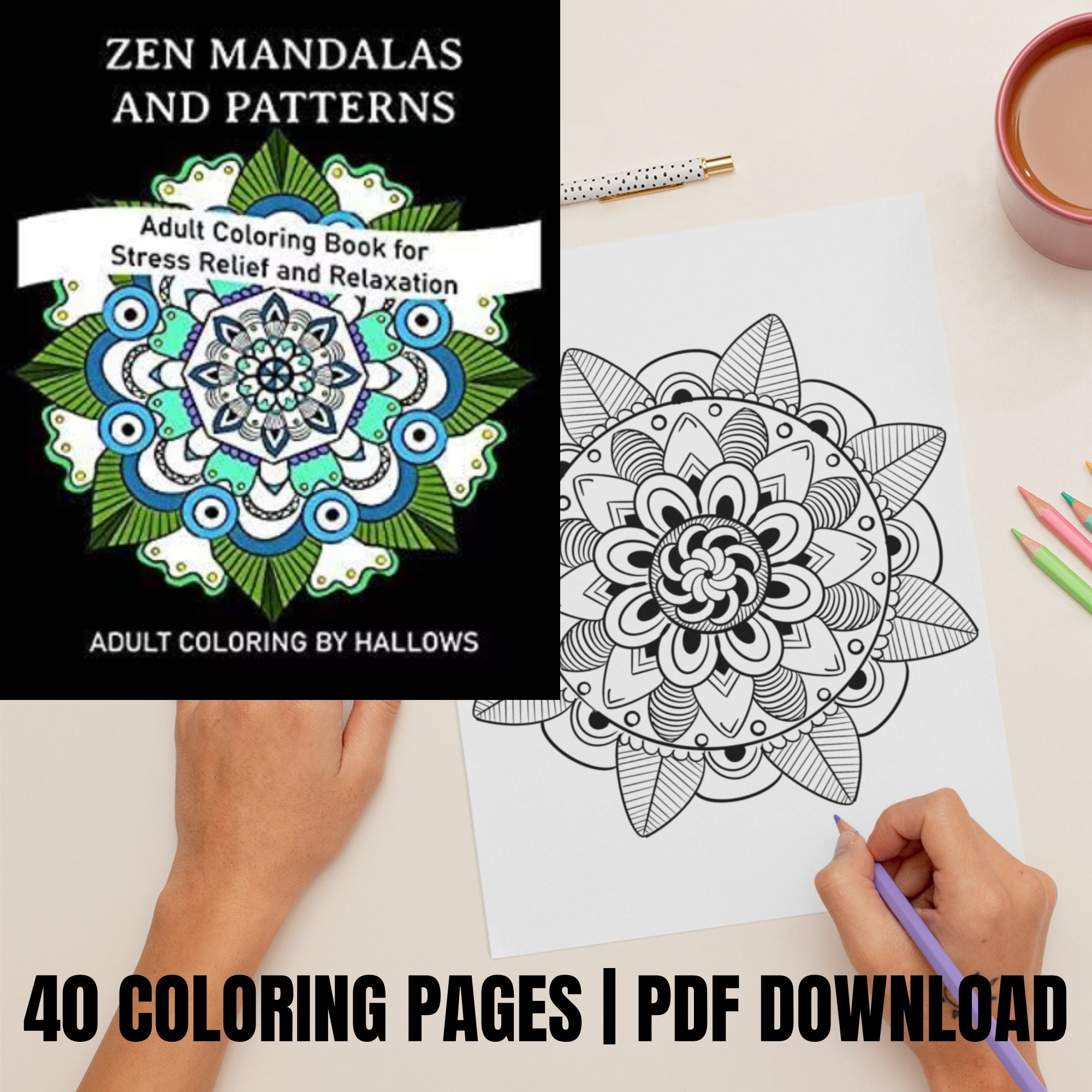 Coloriages mandala pour adulte : 40 dessins zen & anti-stress à