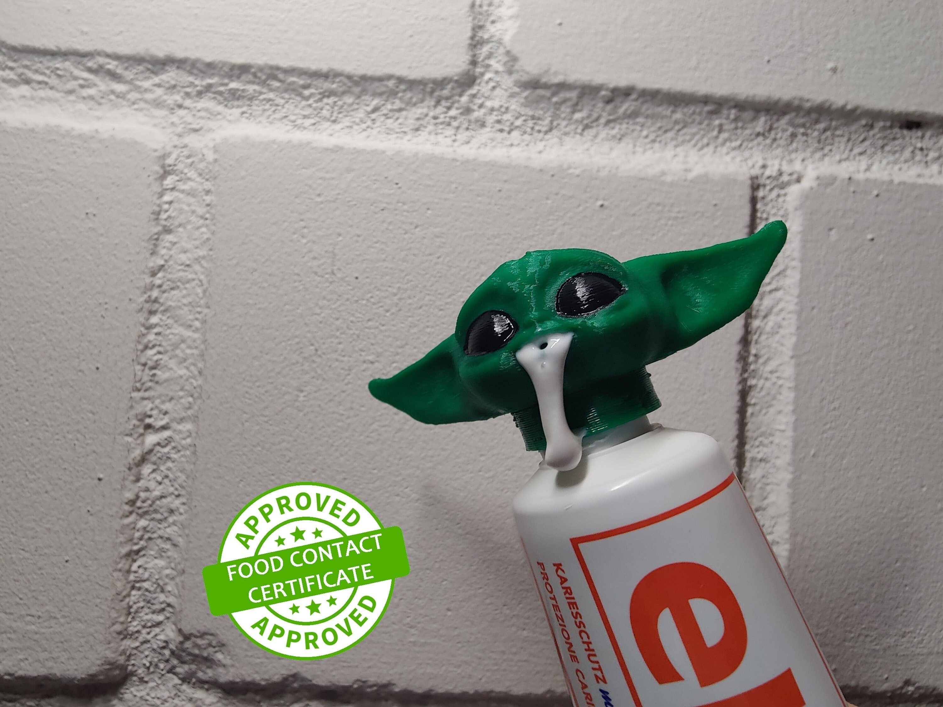 Baby Yoda, Grogu Toothpaste Dispenser / Toothpaste Topper, With Painted