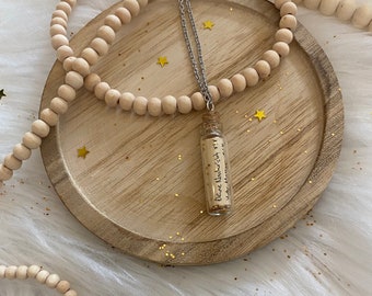 Personalized Necklace with Message - Message in a Bottle Necklace - Love Letter