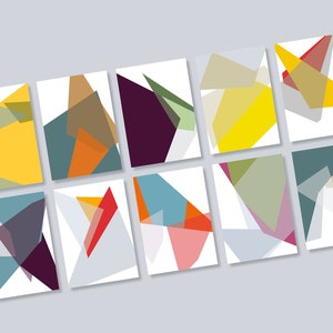 Grafik-Postkarten–Set mit 10 Karten in Box aus Graupappe