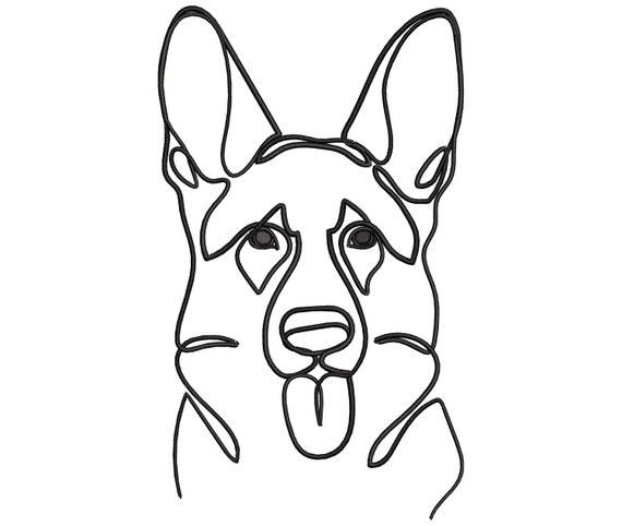 German Shepherd Dog 3 Sizes Machine Embroidery Designs | Etsy