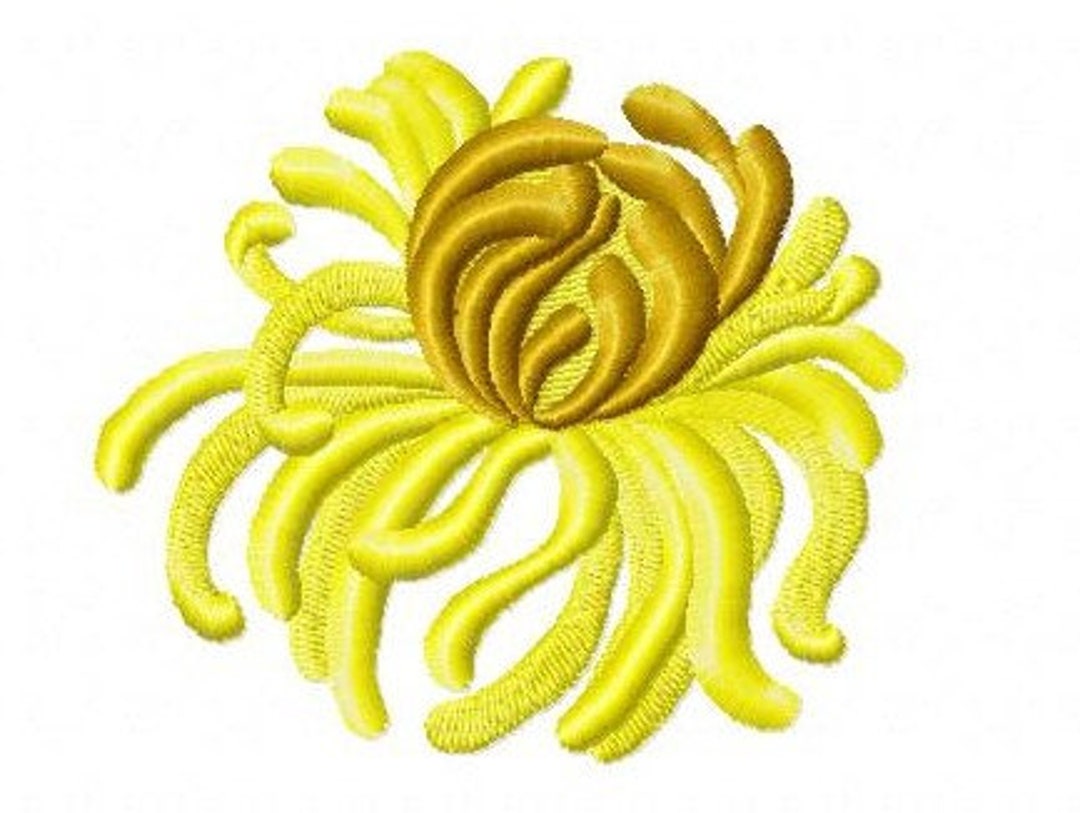 Chrysanthemum 3 Sizes Machine Embroidery Design Part 1 Etsy