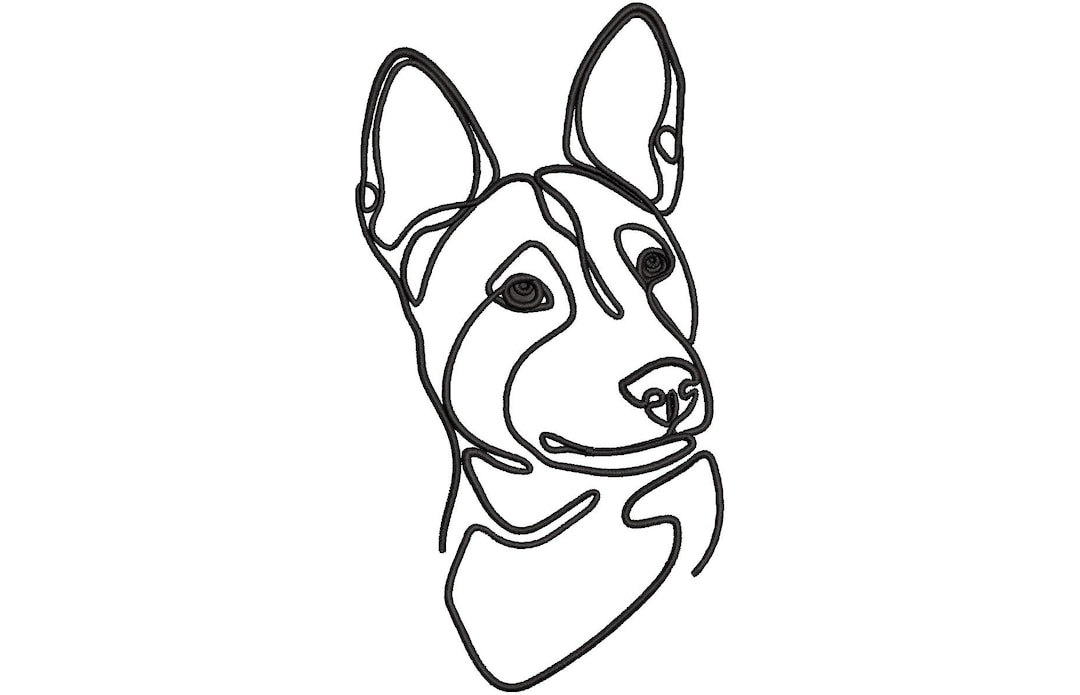 Basenji Dog Machine Embroidery Designs in Line Art Style 4 - Etsy