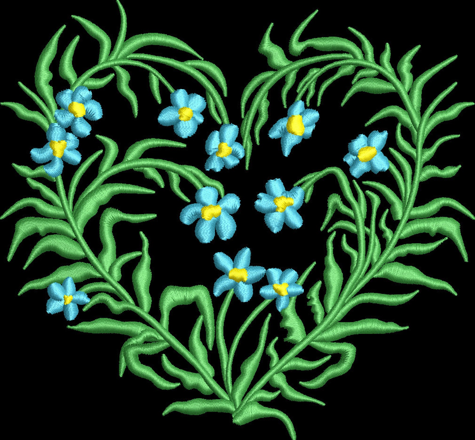 Flowers 3 Sizes Machine Embroidery Design Etsy