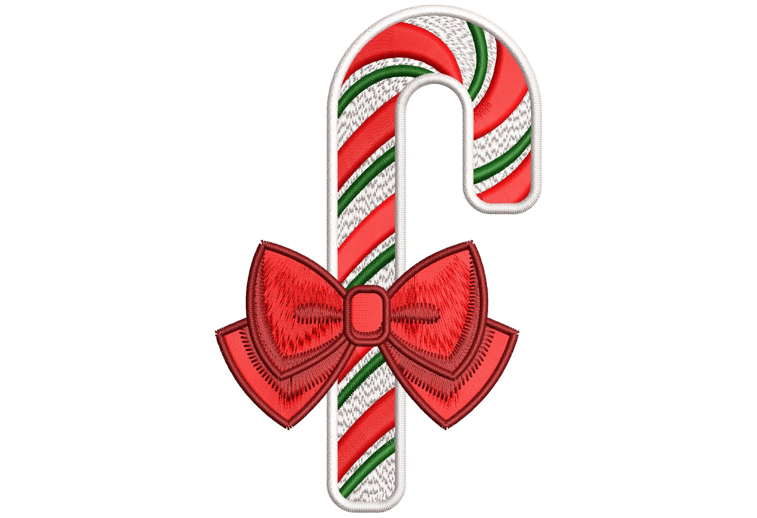 Christmas Candy Cane 3 Sizes New Year Machine Embroidery Etsy