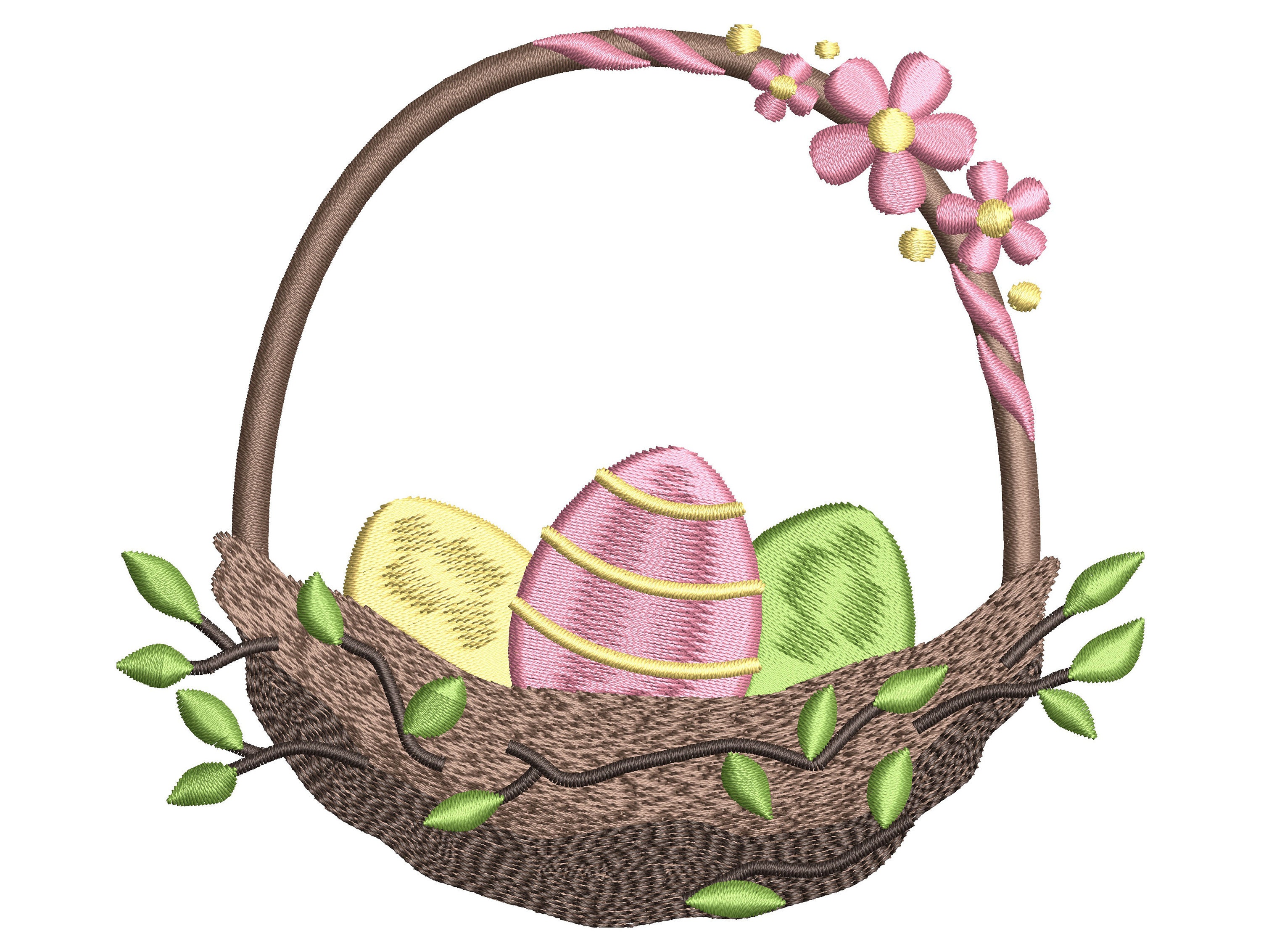 Eggs easter basket 3 sizes machine embroidery design  etsy Eggs easter basket 3 sizes machine embroidery design  etsy