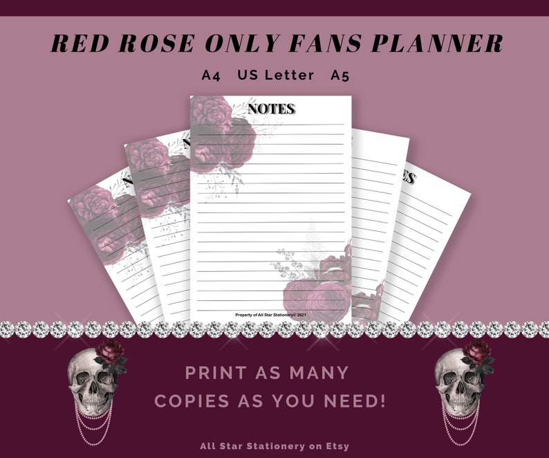 Red Rose Only Fans Planner OF Planner OnlyFans Planner | Etsy Schweiz