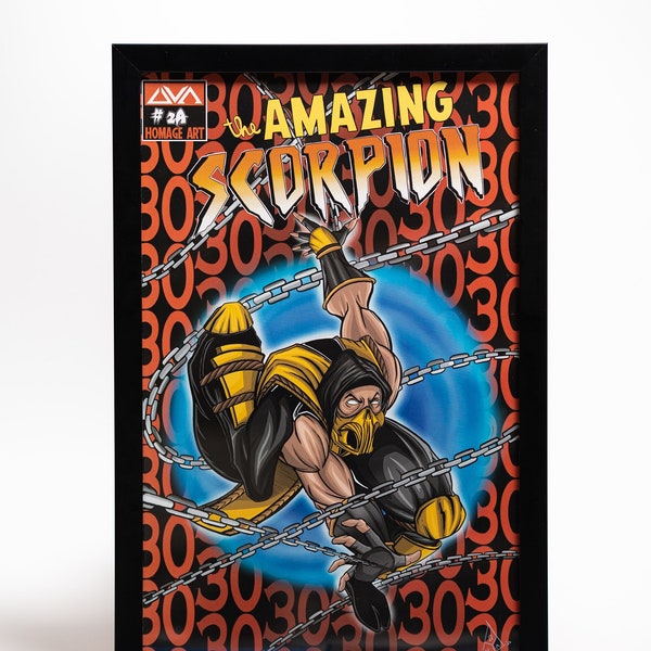 The Amazing Scorpion Mortal Kombat Digital Poster| Mortal Kombat Video Game art print Retro Comic Book Video Game Art Poster Gaming Room Art