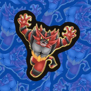 Eldbrottning Tiger Pocket Monster Vinyl Gaming Samlarklistermärke