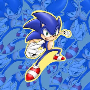 Blue Hedgehog Hero Speedster Vinyl Sticker Gaming Fantasy Collectible Decal Art