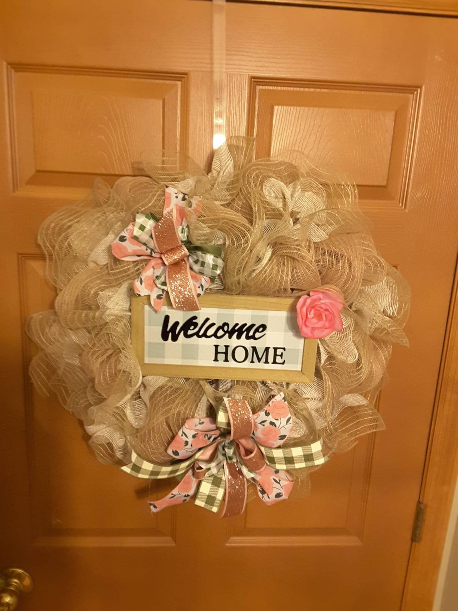 Welcome home wreath for front door Welcome home door decor | Etsy