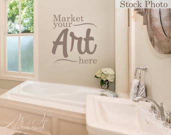 Toilet Wall Mockup Bathroom Mockup Bath Mockup Bathroom Etsy