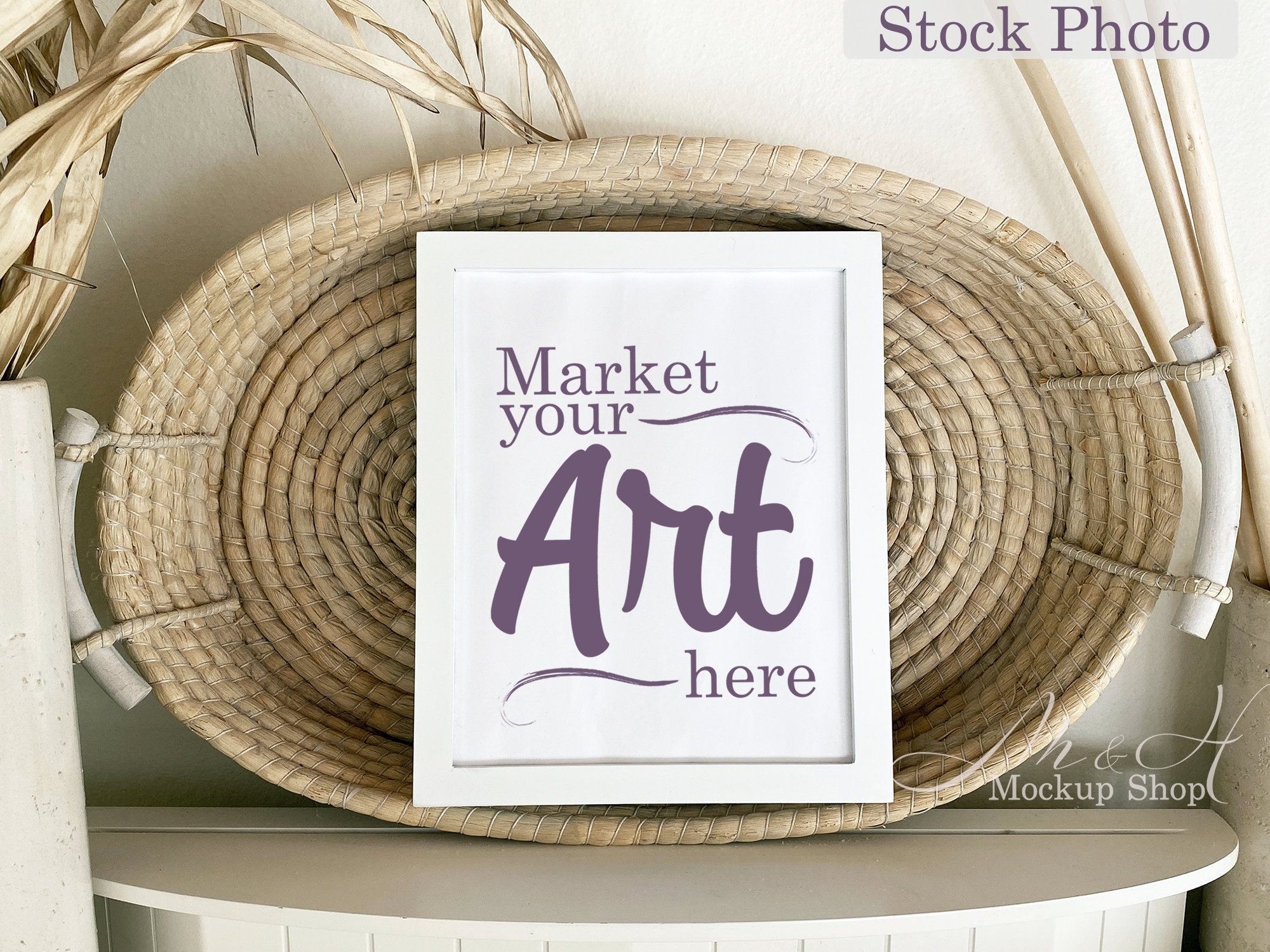Download 8x10 Frame Mockup in natural scene / white tropical frame ...