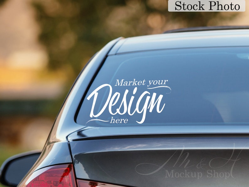 Download Vinyl Car Decal Mockup Car Window Mockup Gray Car Decal Etsy PSD Mockup Templates