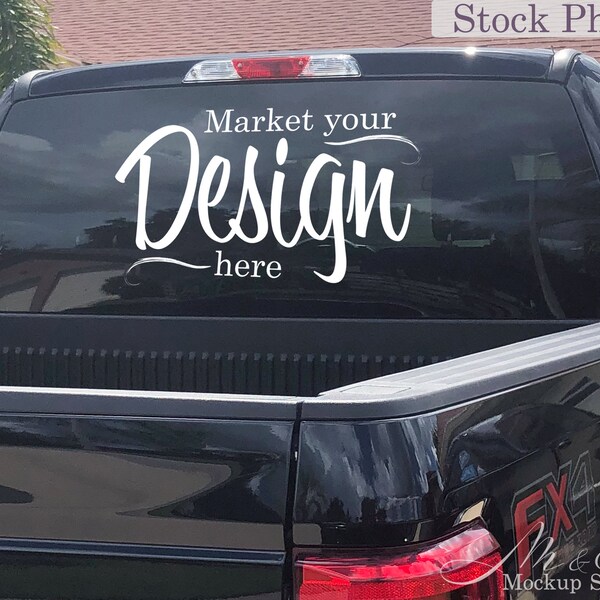 Vinyl car decal mockup / Truck decal mockup / car window mockup / 4x4 decal mockup / vinyl mockup / vinyl mock up / svg mockup / stock photo