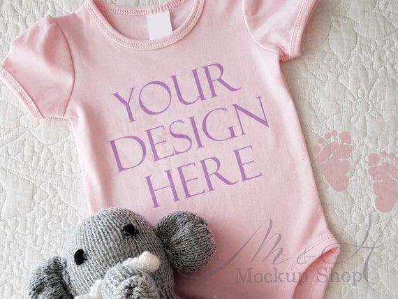 Baby Bodysuit Mockup 4 Baby Girl Bodysuit Mockup Pink Etsy