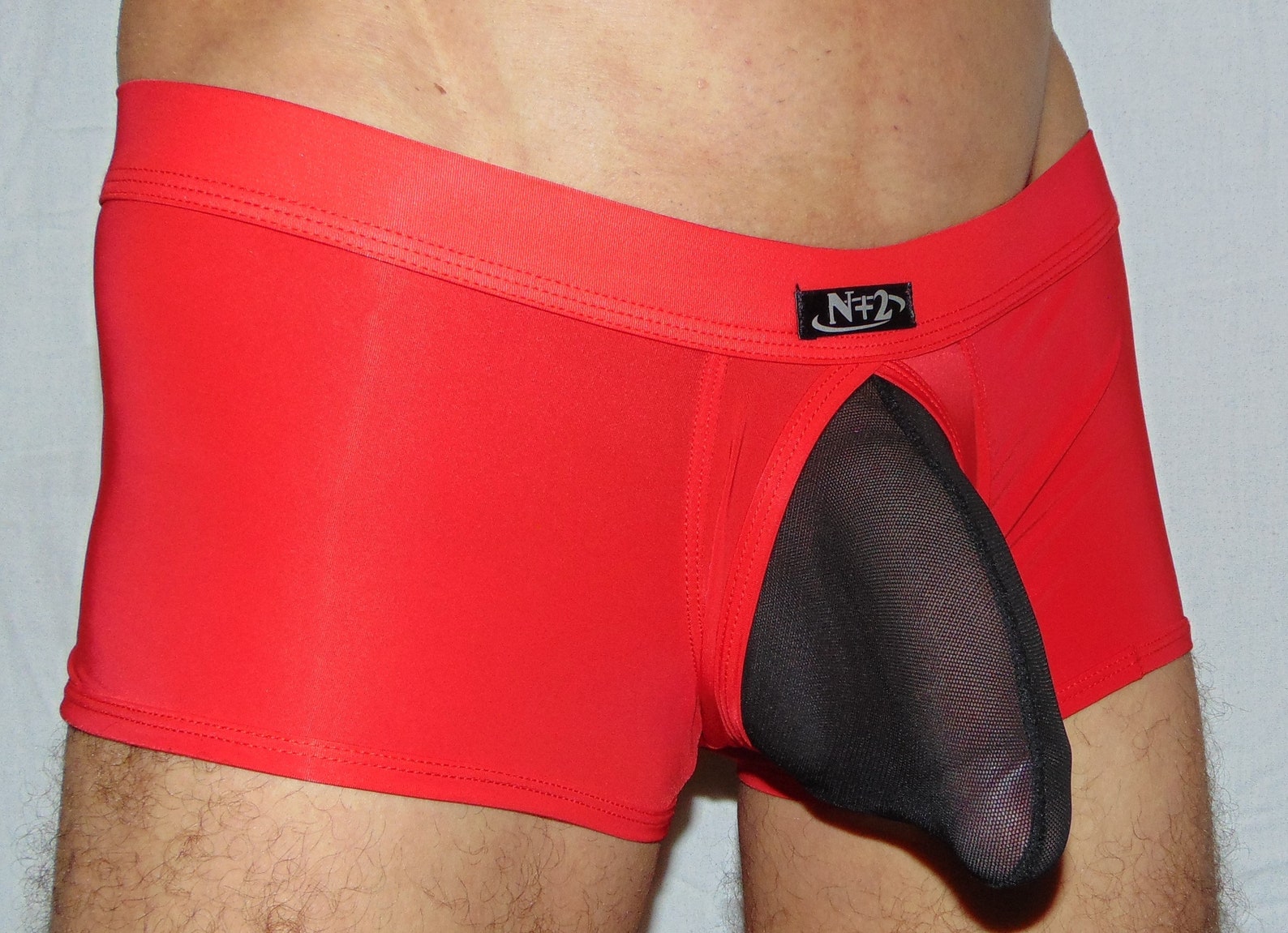 Mens Silky Feel Boxer Briefs With See Through Fine Mesh Pouch Etsy