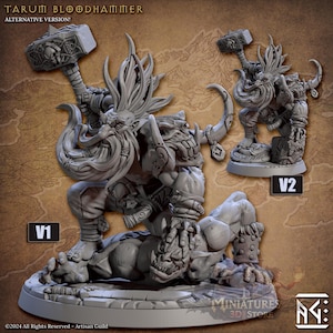 Tarum Bloodhammer - Artisan Guild – 3D Printed Resin for DnD or Tabletop | 28mm 32mm 54mm to 100mm