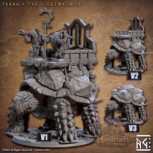 Terra - the Gigatortoise - Artisan Guild – 3D Printed Resin for DnD or Tabletop | 28mm 32mm to 36mm