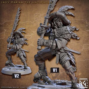 Lady Marika the Unyielding - Artisan Guild – 3D Printed Resin for DnD or Tabletop | 28mm 32mm 54mm to 100mm