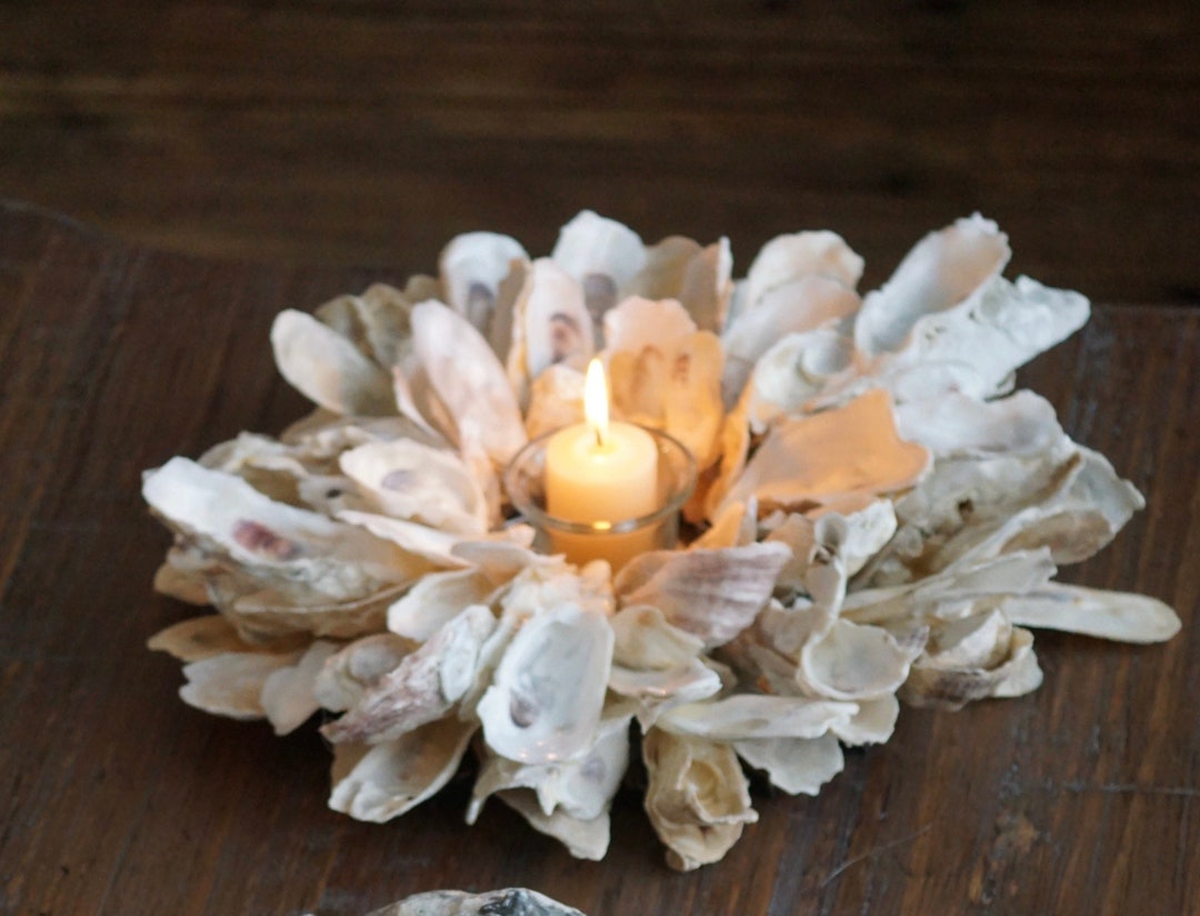 Candle Reflector Shell Oyster Shell Mirror Candle Holder - Etsy