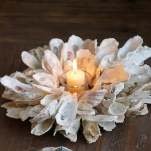 Oyster Shell Mirror Candle Holder