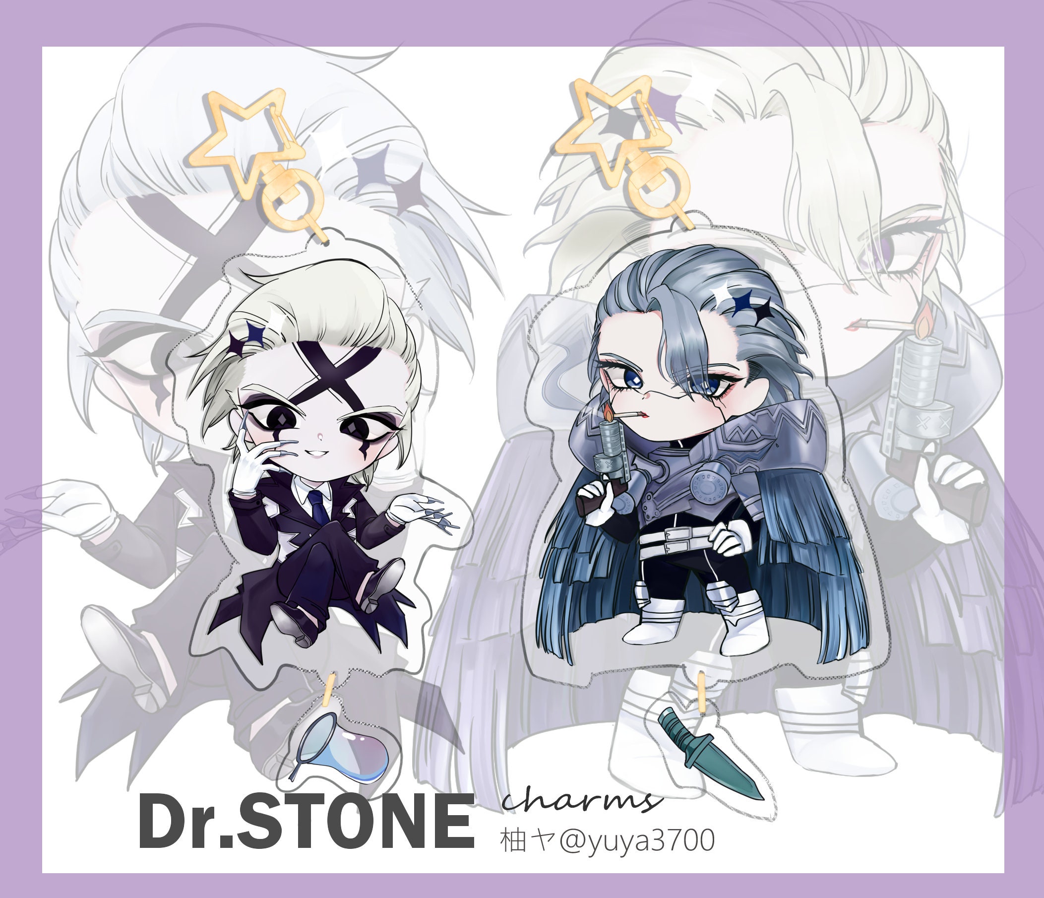 Dr Stone Xeno And Stanley Charms Etsy