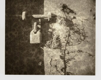 Door & padlock - Traditional Darkroom Lith Print