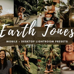 EARTH TONES Lightroom Presets Pack, Mobile and Desktop presets, Minimal Presets, Lightroom Presets, Instagram, Blogger presets, Filters