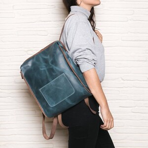 Independent Designer LEMPP & YIN Handmade Small Cowhide Oslo Leather Backpack in Pink image 5