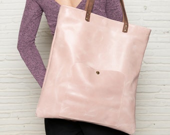 LEMPP & YIN Handmade Unisex Leather London Handbag in Pink