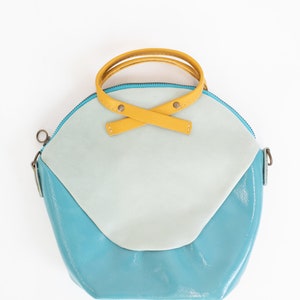 LEMPP & YIN Handmade Cowhide Leather Crossbody Vicky Bag in Teal image 2