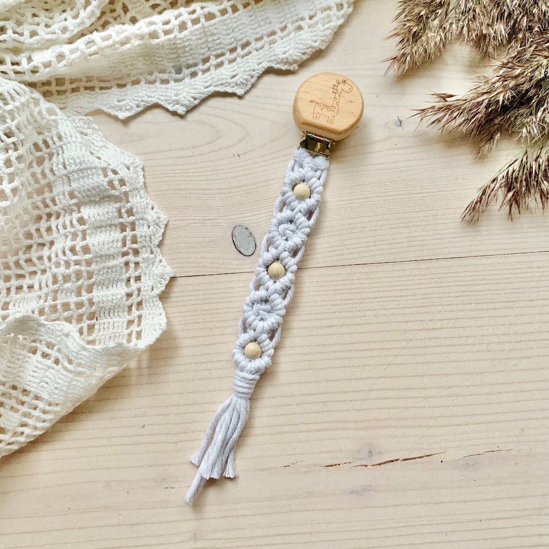 Macramé Baby Pacifier Clips Dummy Chains Boho Soother Clip Etsy