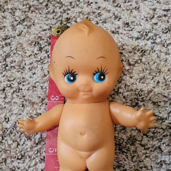 Vtg Cute 6.5" KEWPIE/CUPIE Doll Movable Head/Arms Hard Rubber Collectable 1960s Taiwan