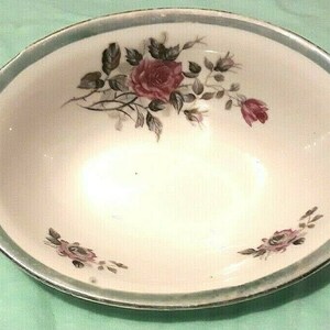 1921-1941 Japan Sm. 7&quot; Antique Rose Floral Vegetable Serving China Bowl Dish