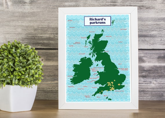 Map A Run Uk Personalised Uk Parkrun Map Bespoke Park Run Gift / Running | Etsy