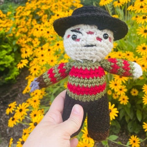 Crochet Freddy Kruger Fan Art Amigurumi Horror Fan Art image 1
