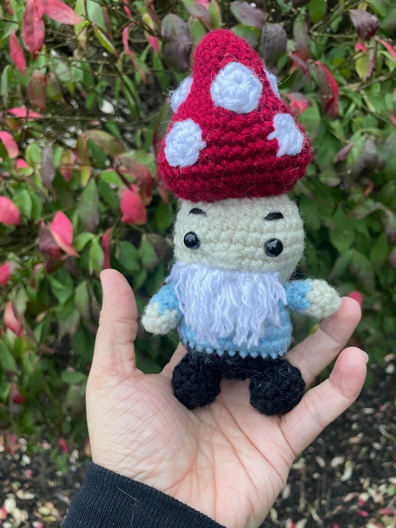 Crochet Mushroom Gnome Plushie Amigurumi Toys Cottagecore image 2